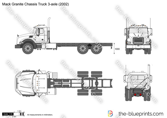 Mack Granite Chassis Truck 3-axle