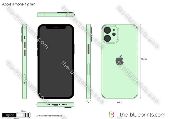 Apple Iphone 12 Mini Vector Drawing