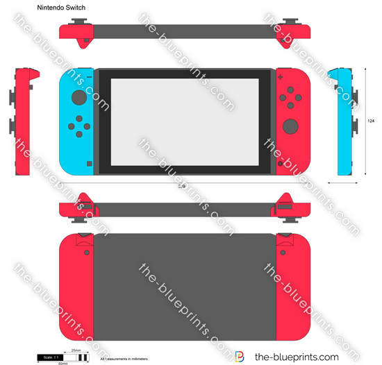 Specialitet linje rent faktisk Nintendo Switch vector drawing