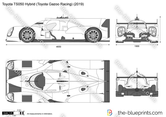 Toyota TS050 Hybrid (Toyota Gazoo Racing) vector drawing