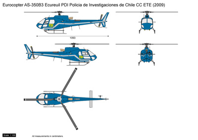 Eurocopter AS350B3 Ecureuil PDI Policia de Investigaciones de Chile CC ETE