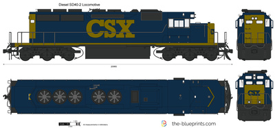 Diesel SD40-2 Locomotive