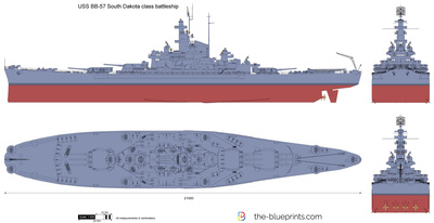 USS BB-57 South Dakota class battleship