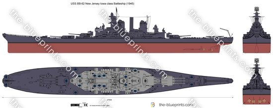 USS BB-62 New Jersey Iowa class Battleship