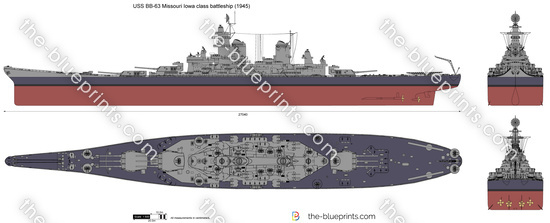 USS BB-63 Missouri Iowa class battleship