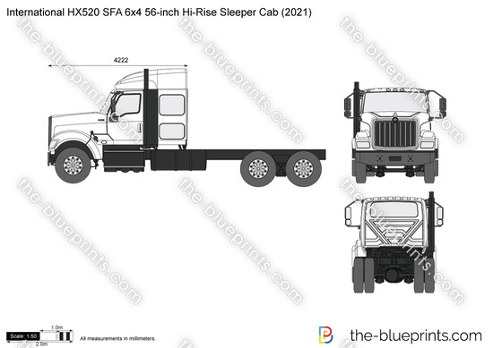 International HX520 SFA 6x4 56-inch Hi-Rise Sleeper Cab