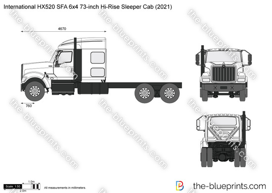 International HX520 SFA 6x4 73-inch Hi-Rise Sleeper Cab