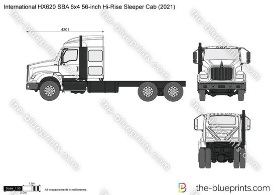 International HX620 SBA 6x4 56-inch Hi-Rise Sleeper Cab