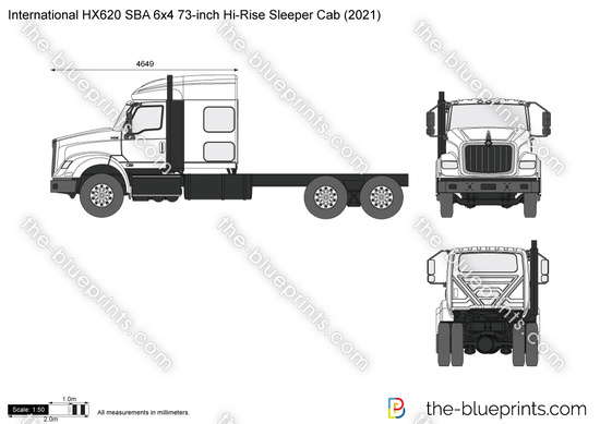 International HX620 SBA 6x4 73-inch Hi-Rise Sleeper Cab