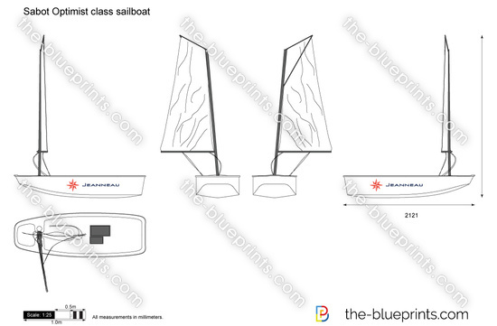 Sabot Optimist class sailboat