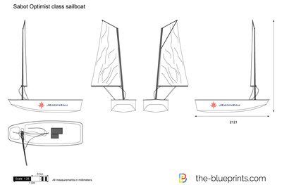 Sabot Optimist class sailboat