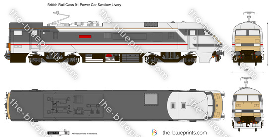 British Rail Class 91 Power Car Swallow Livery