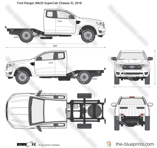 Ford Ranger (Mk3f) SuperCab Chassis XL