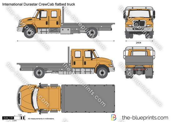International Durastar CrewCab flatbed truck