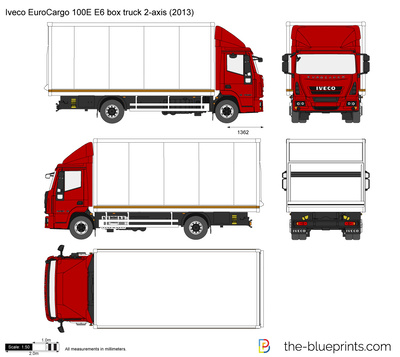 Iveco EuroCargo 100E E6 box truck 2-axis