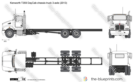 Kenworth T359 DayCab chassis truck 3-axle