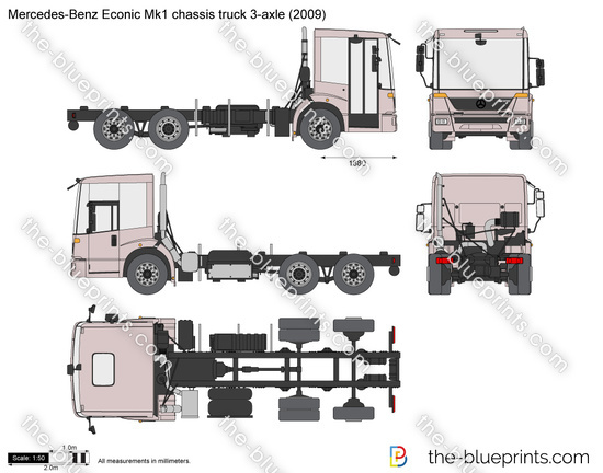 Mercedes-Benz Econic Mk1 chassis truck 3-axle