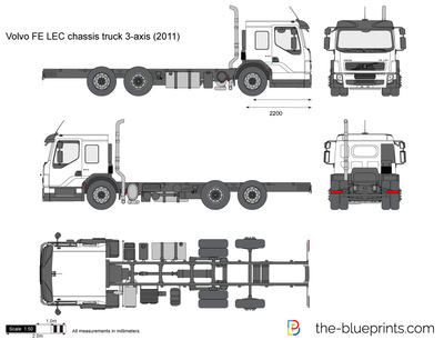 Volvo FE LEC chassis truck 3-axis (2011)