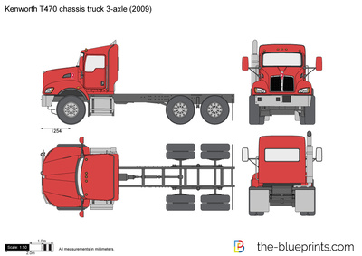 Kenworth T470 chassis truck 3-axle
