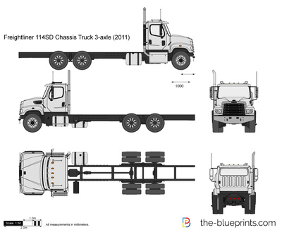 Freightliner 114SD Chassis Truck 3-axle
