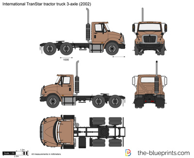 International TranStar tractor truck 3-axle (2002)