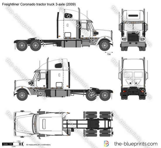 Freightliner Coronado tractor truck 3-axle