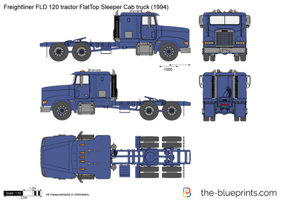 Freightliner FLD 120 tractor FlatTop Sleeper Cab truck