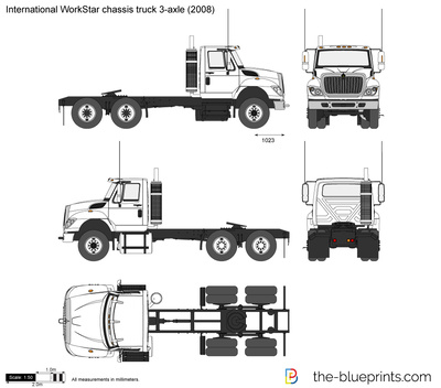 International WorkStar chassis truck 3-axle (2008)
