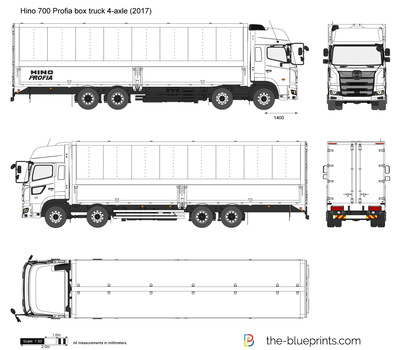 Hino 700 Profia box truck 4-axle