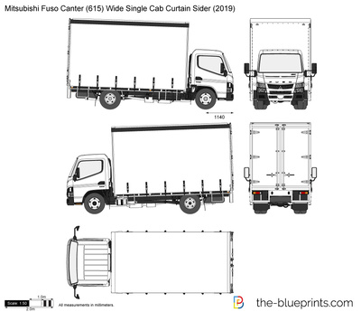 Mitsubishi Fuso Canter (615) Wide Single Cab Curtain Sider