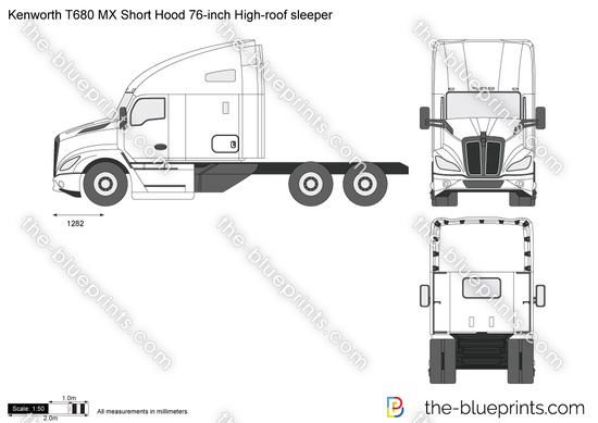 Kenworth T680 MX Short Hood 76-inch High-roof sleeper