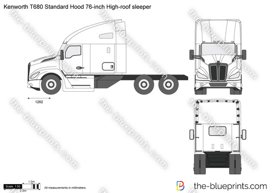 Kenworth T680 Standard Hood 76-inch High-roof sleeper