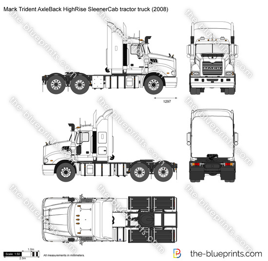 Mack Trident AxleBack HighRise SleeperCab tractor truck